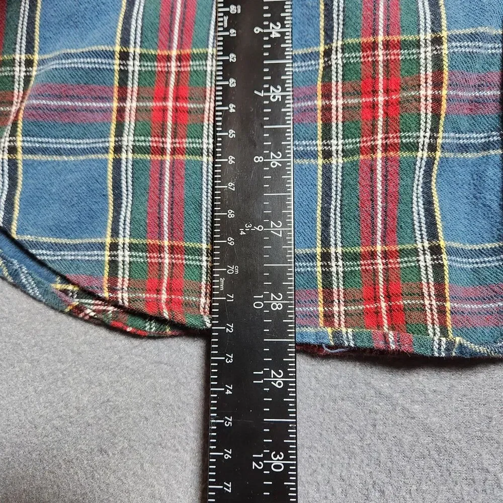 L.L. Bean Flannel Shirt Men S Plaid Long Sleeve Button Front